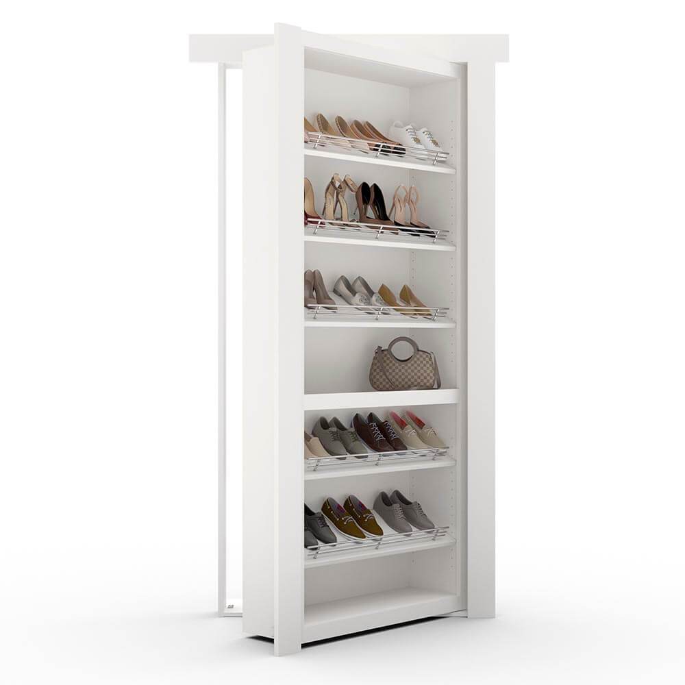 Hidden Flush Mount Paint Grade Shoe Rack Door-2