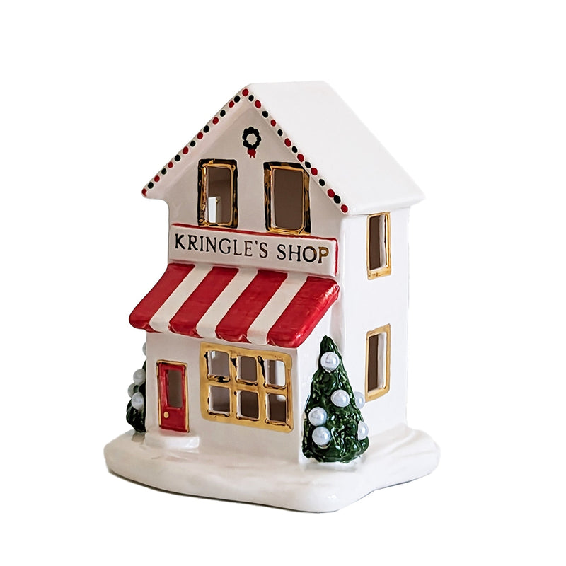 Ivory, Red & Green Kringle Shop with 22K Gold Accents-zoom-