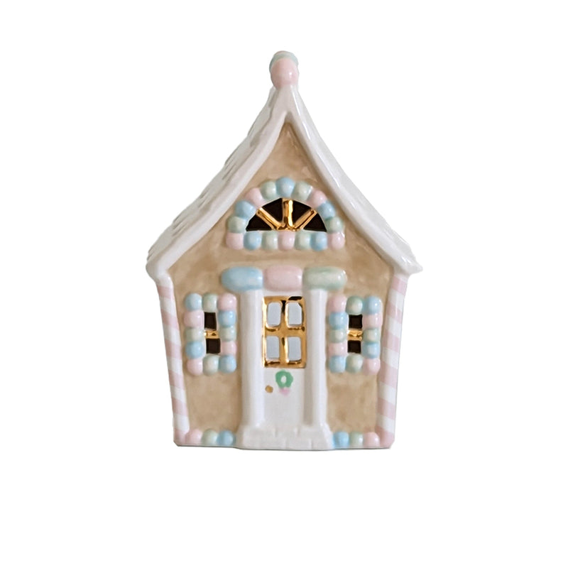 Pastel Gingerbread House with 22K Gold Accents-zoom-