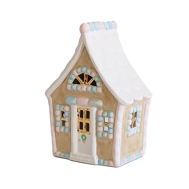 Pastel Gingerbread House with 22K Gold Accents-zoom-