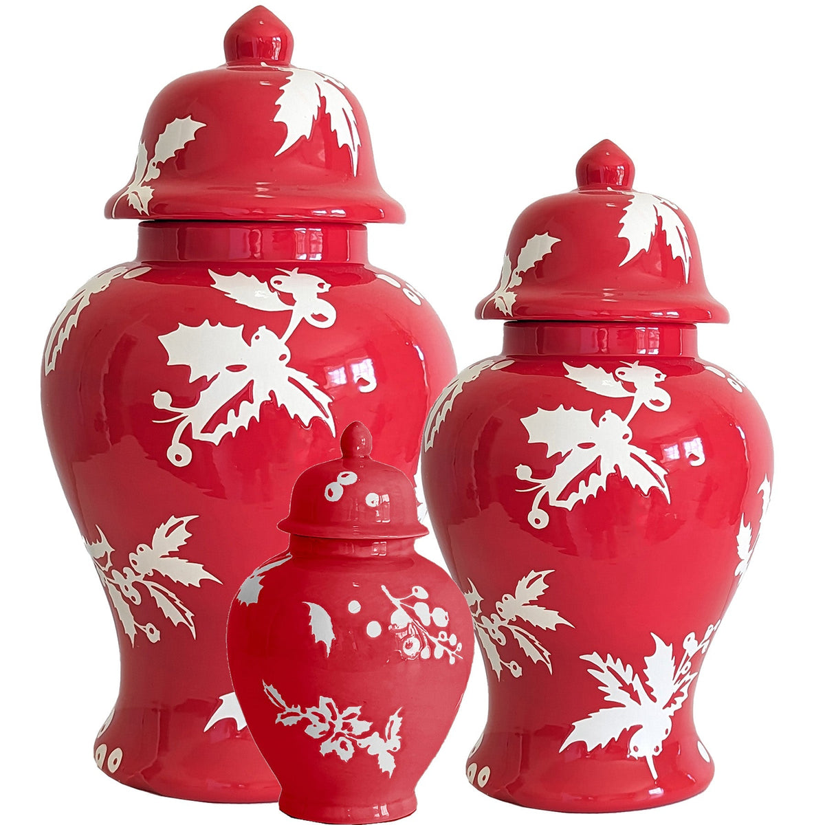 Deck the Halls Ginger Jars in Red-zoom-1