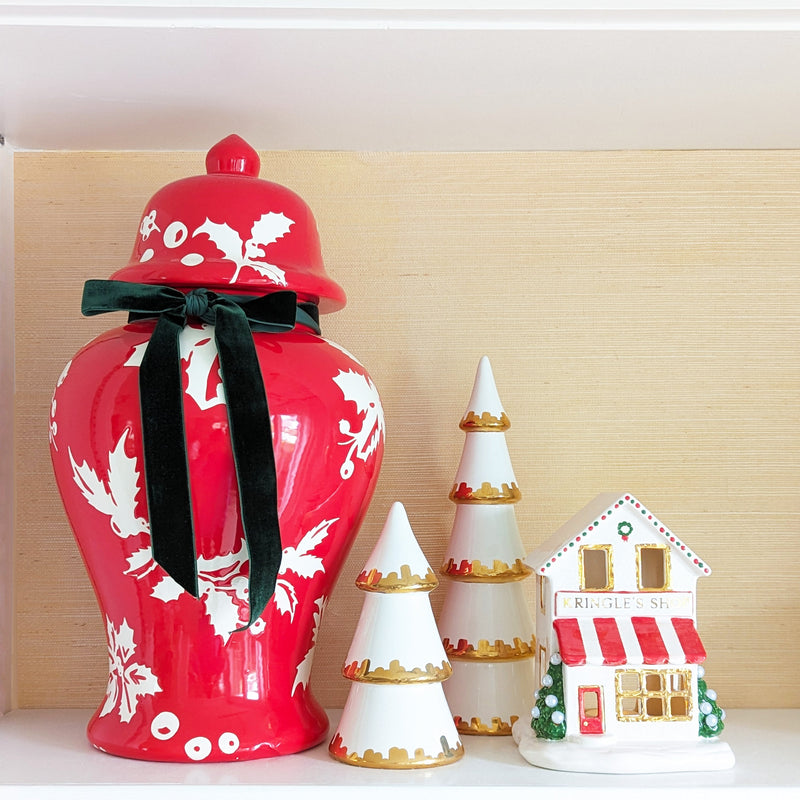 Deck the Halls Ginger Jars in Red-zoom-