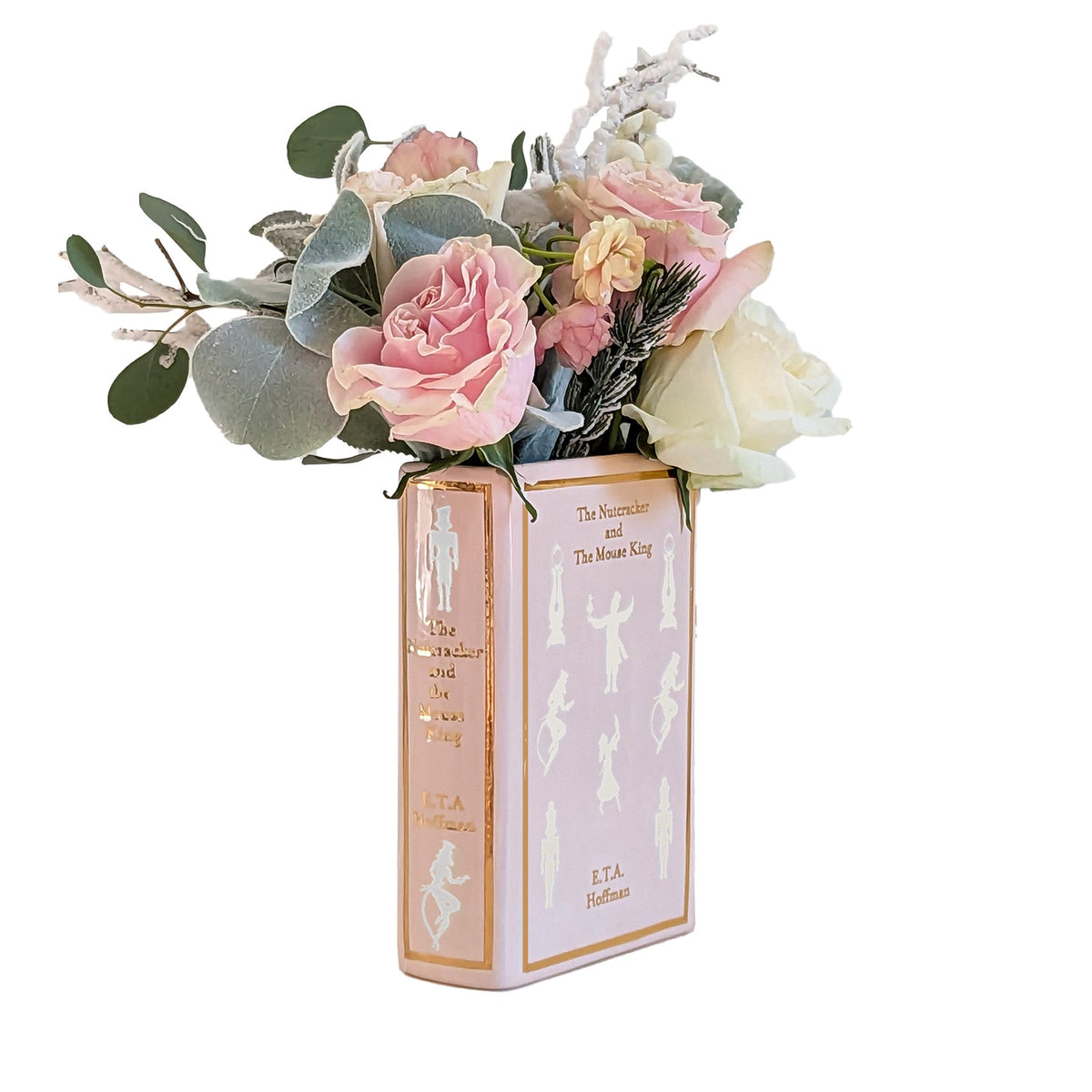 Christmas Classics Book Vase- The Nutcracker and the Mouse King in Pink-zoom-1