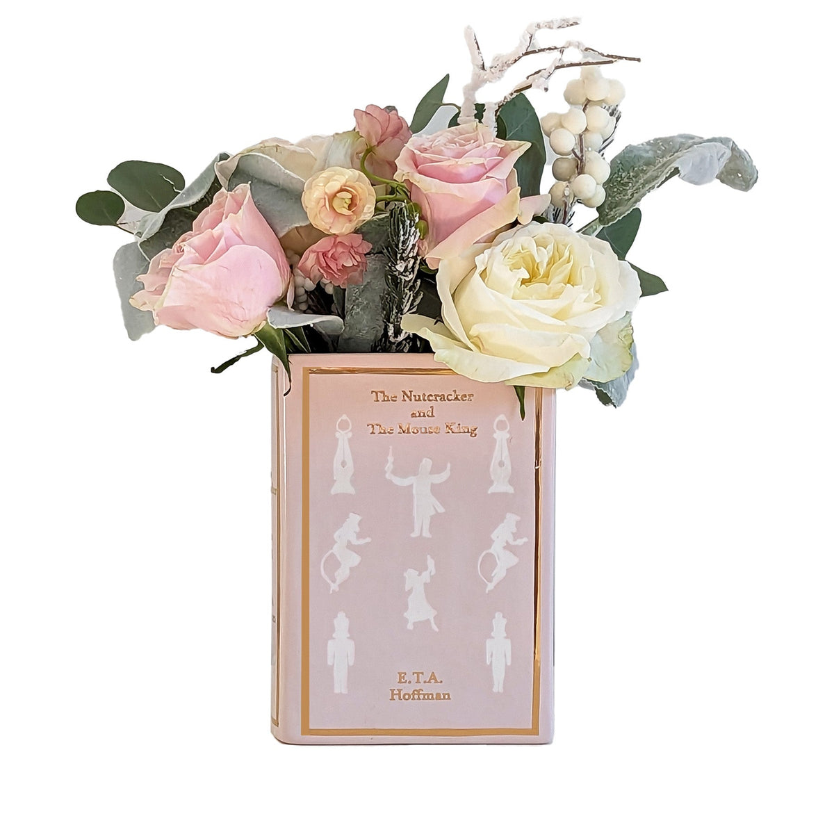 Christmas Classics Book Vase- The Nutcracker and the Mouse King in Pink-3