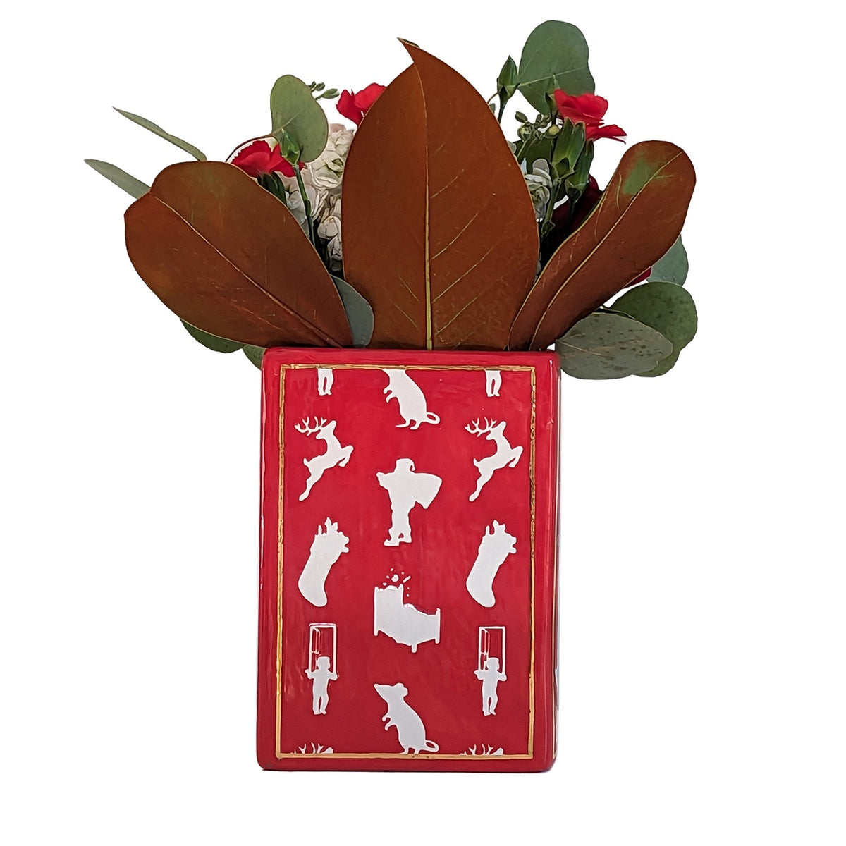 Christmas Classics Book Vase- 'Twas the Night Before Christmas in Holiday Red-zoom-5