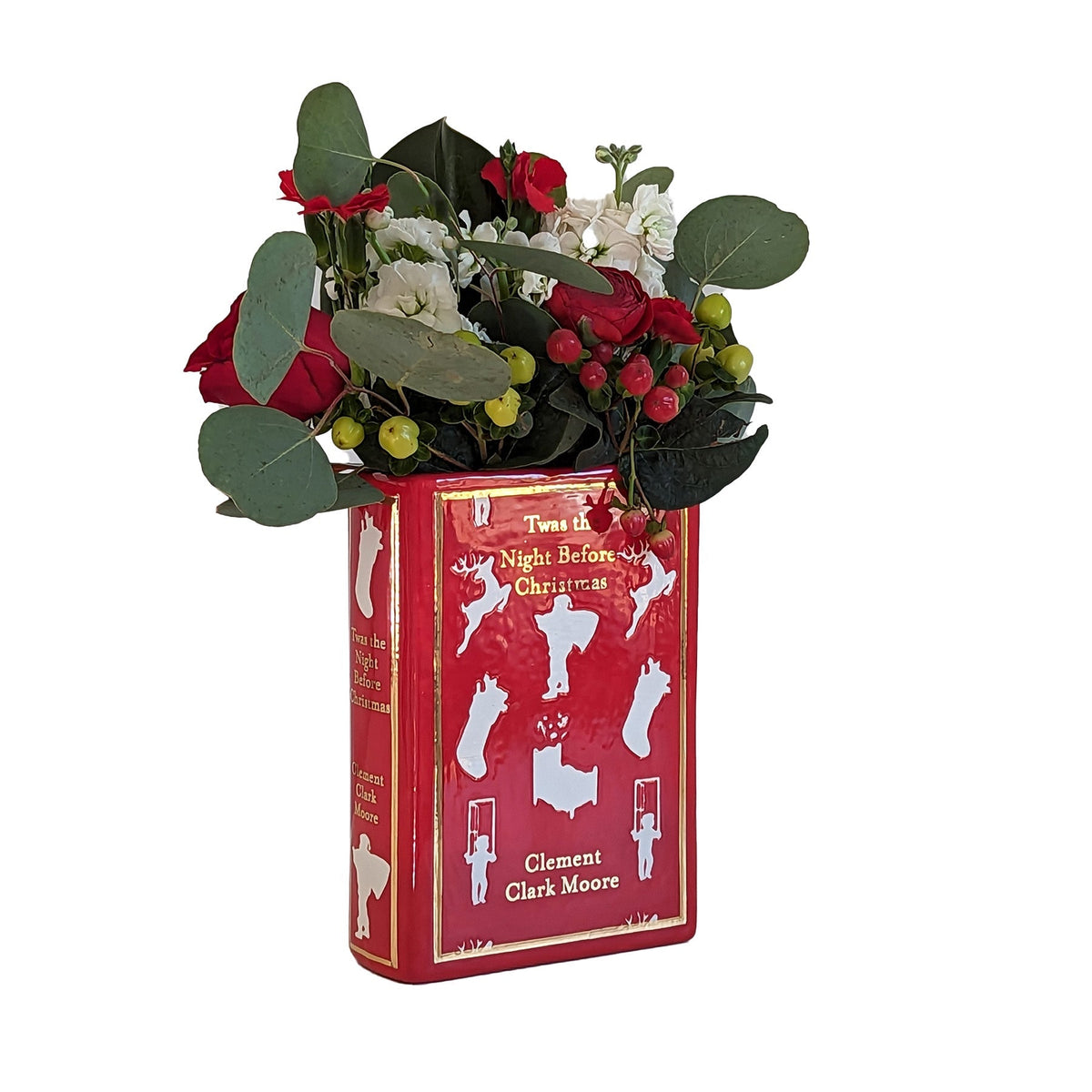 Christmas Classics Book Vase- 'Twas the Night Before Christmas in Holiday Red-zoom-1