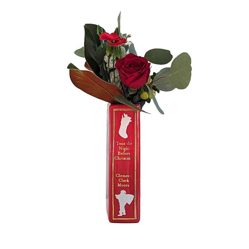 Christmas Classics Book Vase- 'Twas the Night Before Christmas in Holiday Red-zoom-