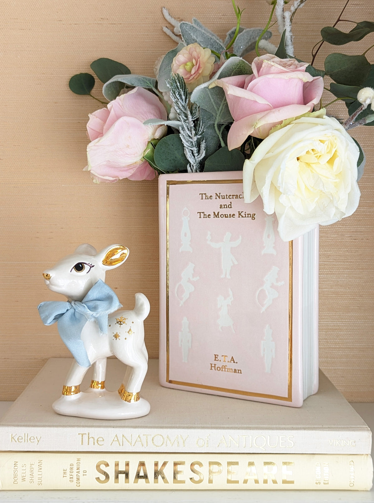 Christmas Classics Book Vase- The Nutcracker and the Mouse King in Pink-2
