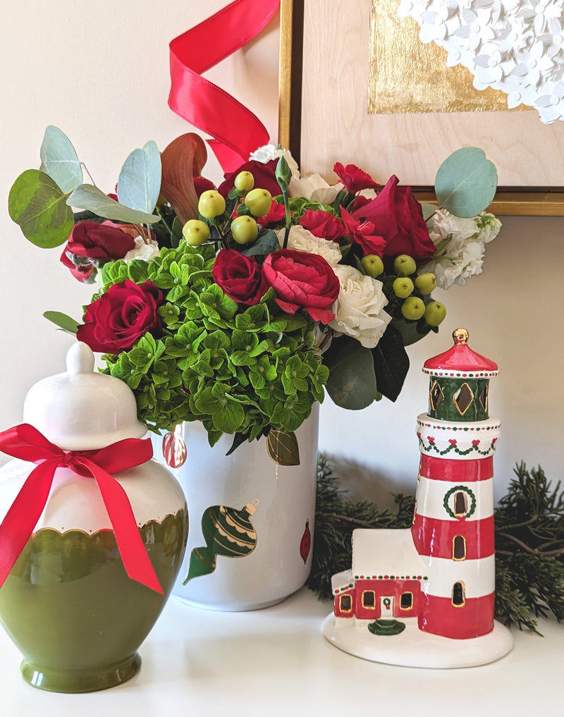 Classic Baubles Vase with 22K Gold Accents-zoom-