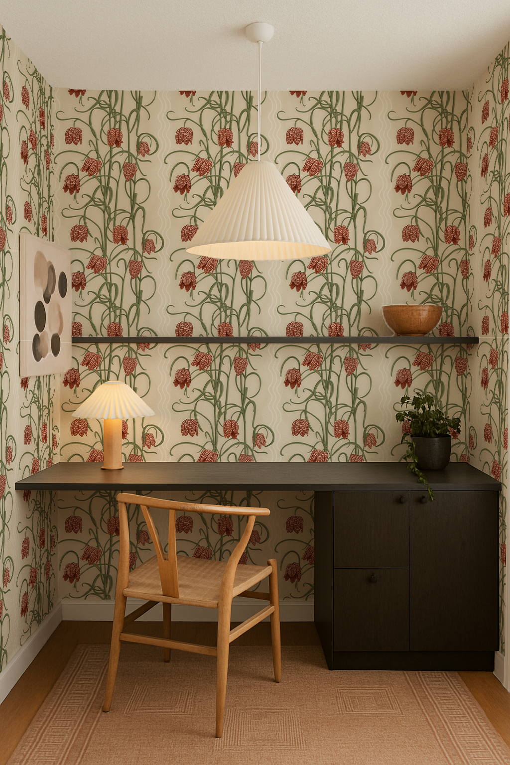 Campanas Wallpaper, neutral and burnt orange-zoom-5