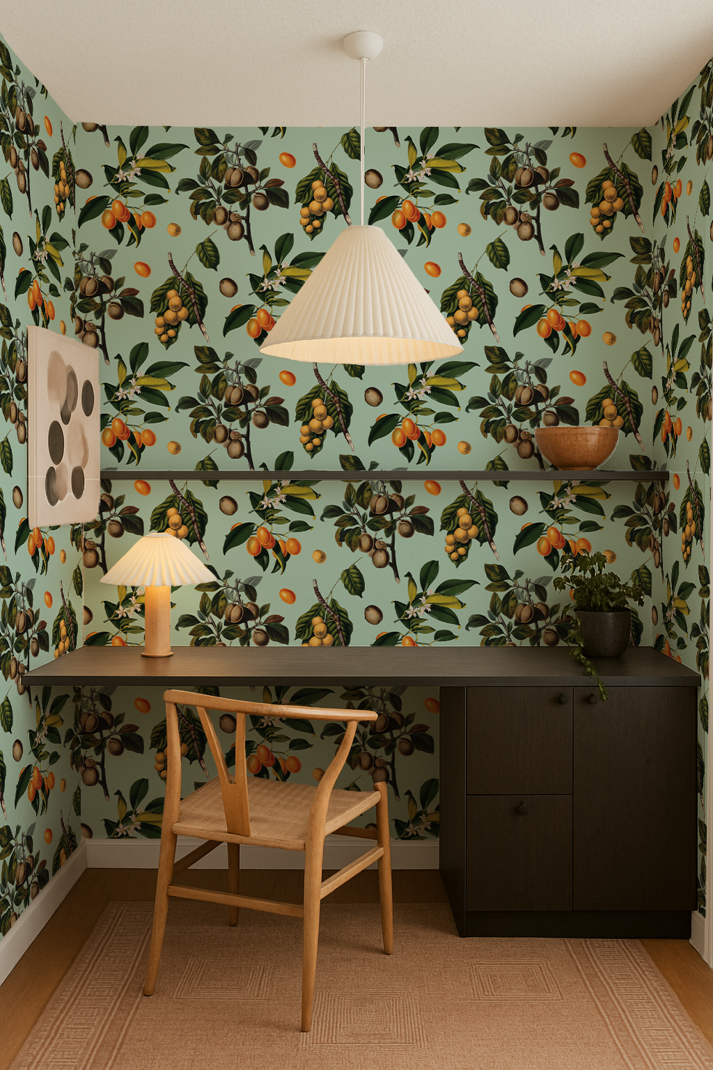 Vintage Orchard Wallpaper, robin egg-5