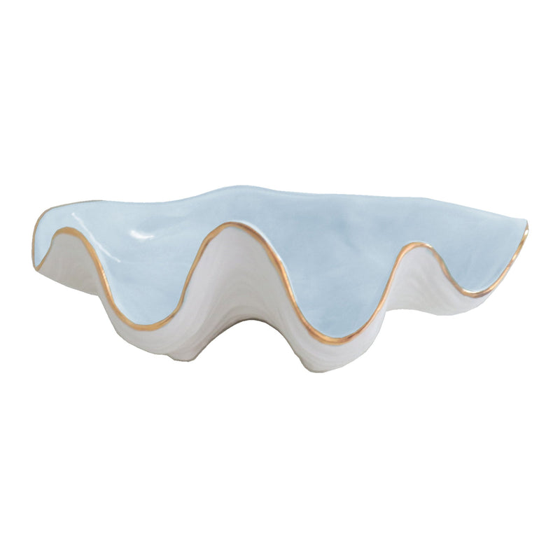Clam Shell Bowl with 22K Gold Accent-zoom-
