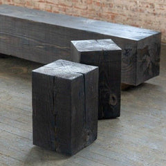 Hyo Table Shou Sugi Ban | Wood Cube Side Table - Aware House