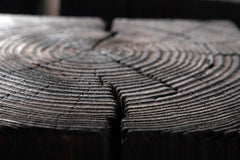 Hyo Table Shou Sugi Ban | Wood Cube Side Table - Aware House