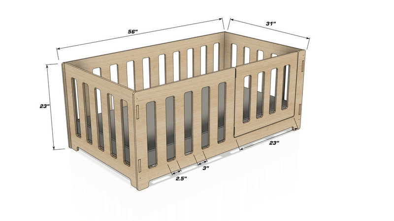 Ava Floor Bed | 21" Sides-zoom-