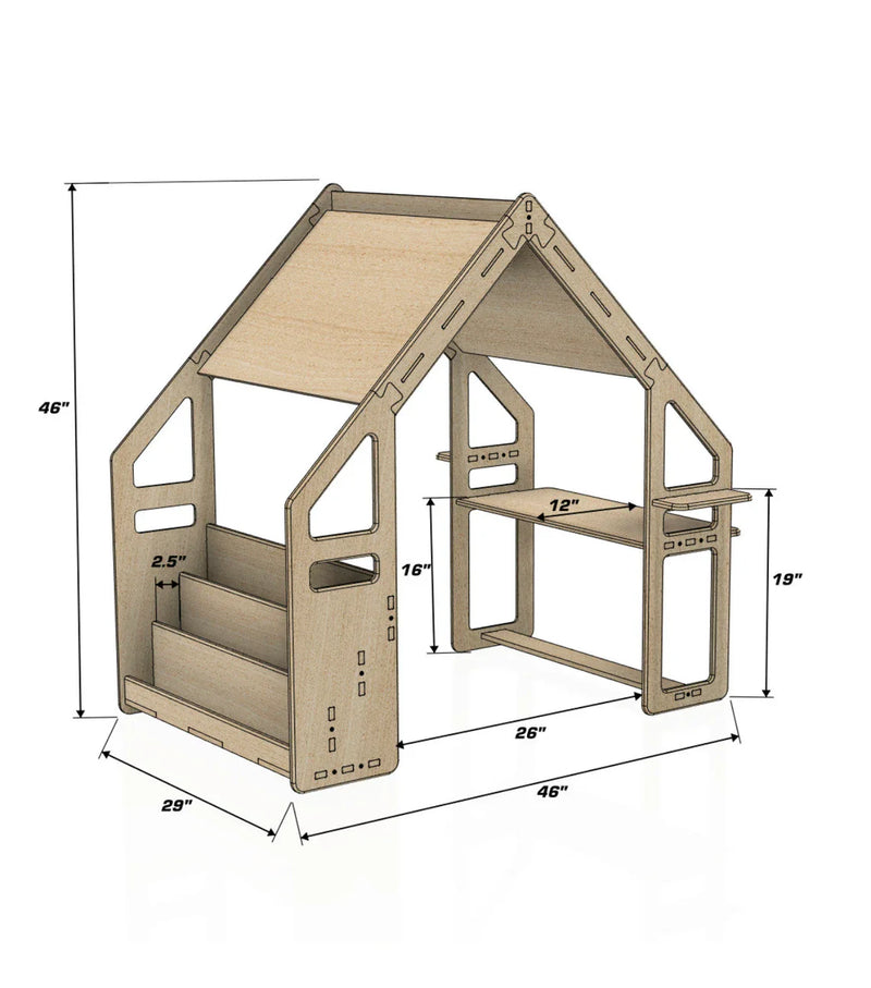 Wally | Playhouse Inspired Bookshelf + Toy Shelf-zoom-
