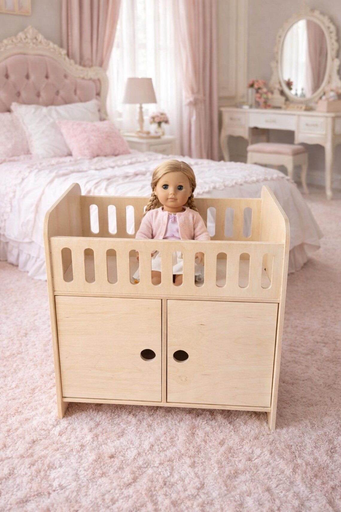 Clara | Doll Crib with Storage - Aware House