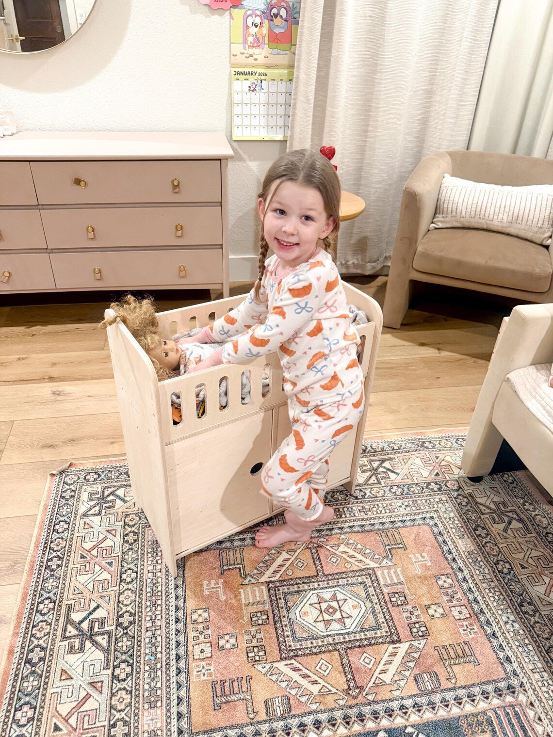 Clara | Doll Crib with Storage - Aware House