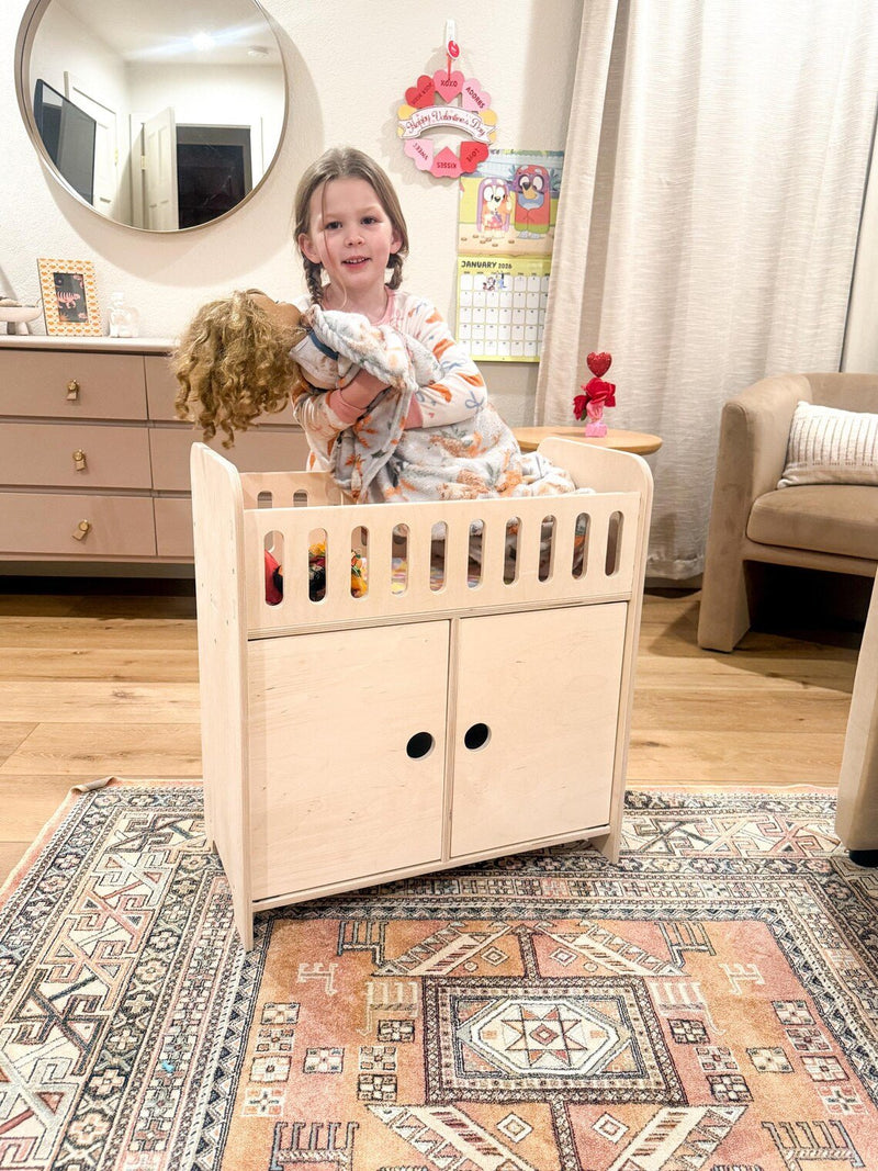 Clara | Doll Crib with Storage-zoom-