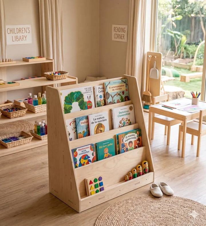 JENN | Montessori Front Facing Bookshelf - Aware House - Bush Acres -