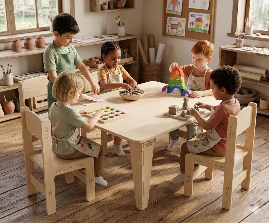 Remi | Rectangular Table with Set of 4 Chairs-3