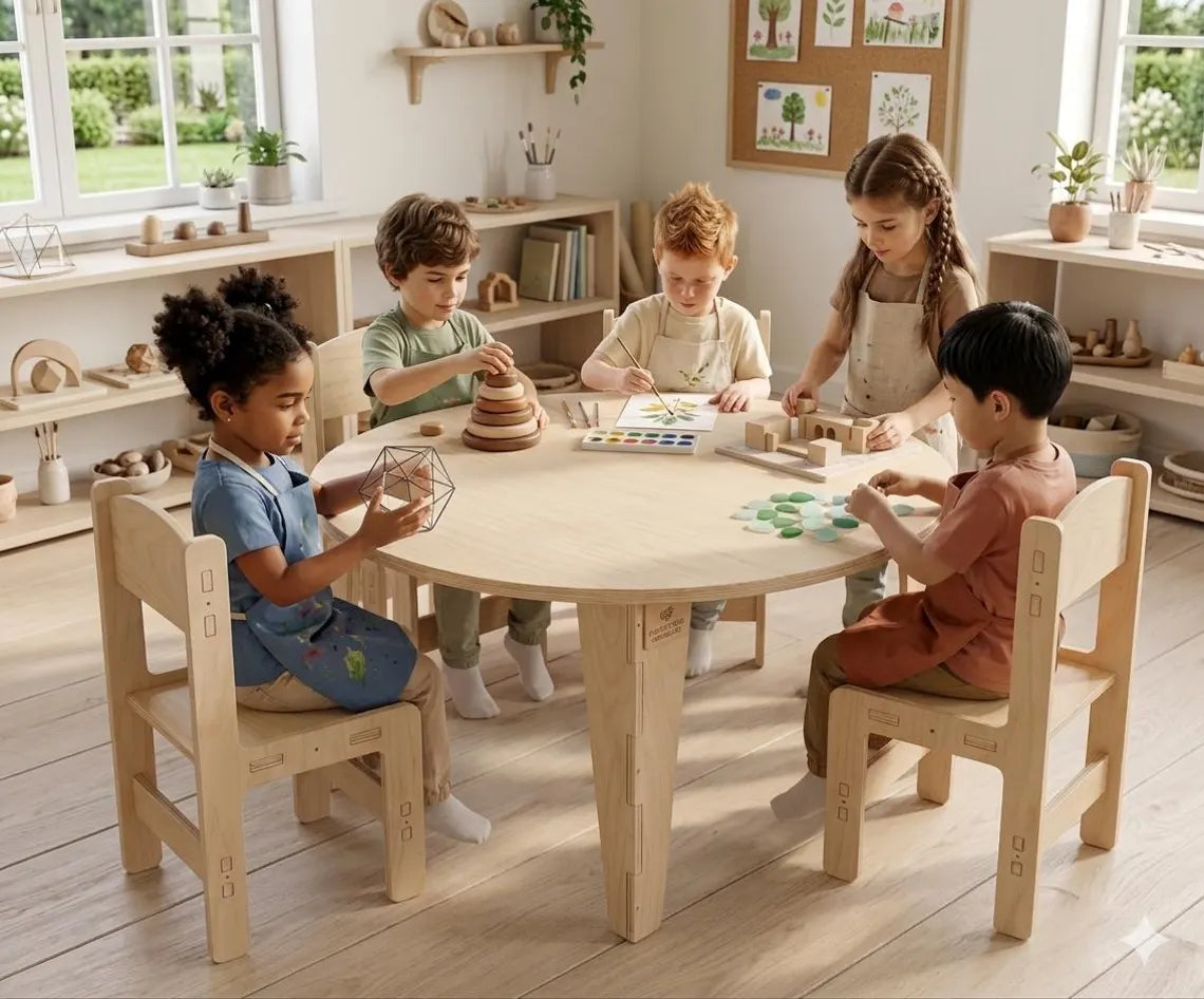 STELLA | Round Table with Set of 4 Chairs-3