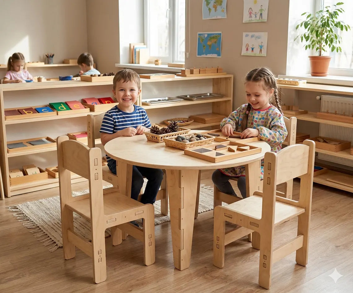 STELLA | Round Table with Set of 4 Chairs-zoom-1