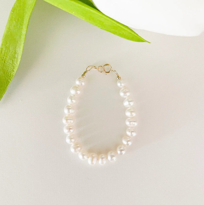Gold-Filled Freshwater Pearl Baby Bracelet-zoom-