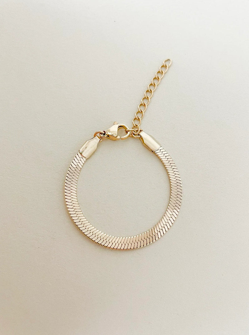 Gold Herringbone Bracelet | 14K Gold Filled-zoom-