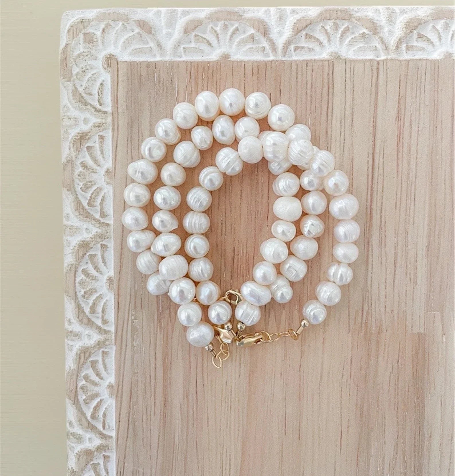 Gold-Filled Freshwater Pearl Baby Bracelet-9