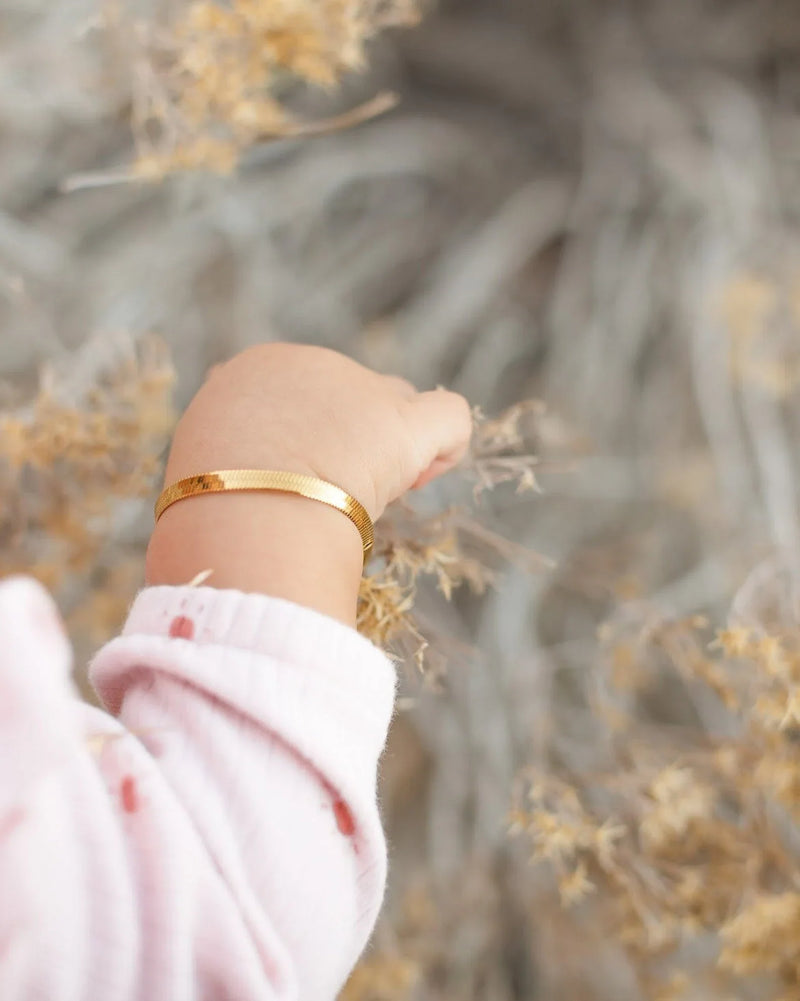 Gold Herringbone Bracelet | 14K Gold Filled-zoom-