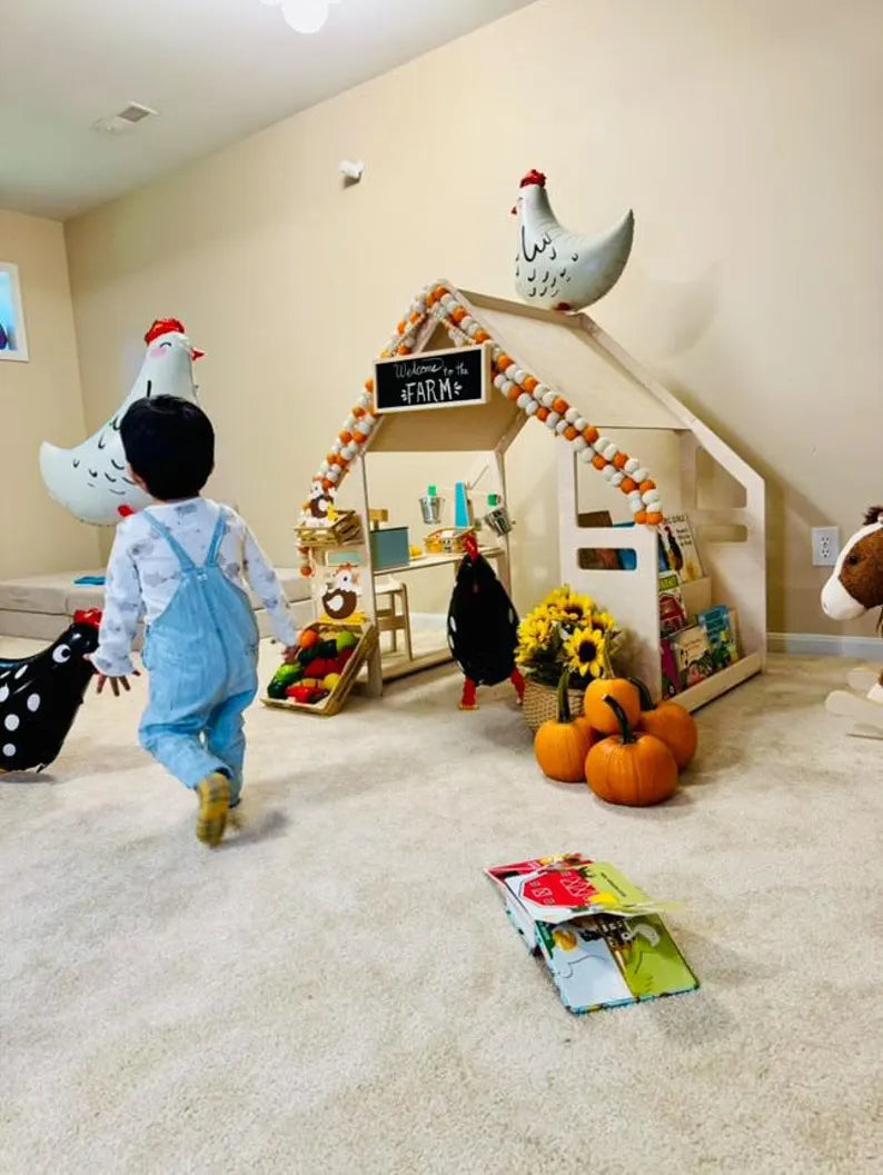Wally | Playhouse Inspired Bookshelf + Toy Shelf-2