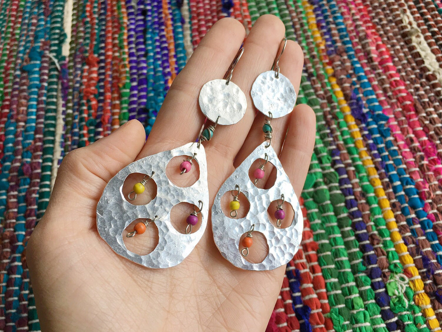 Colorful Fiesta Metal Drop Earrings