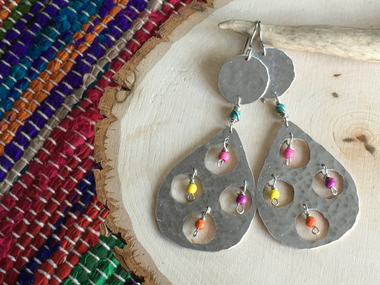Colorful Fiesta Metal Drop Earrings