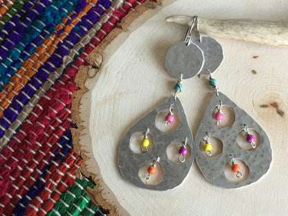 Colorful Fiesta Metal Drop Earrings