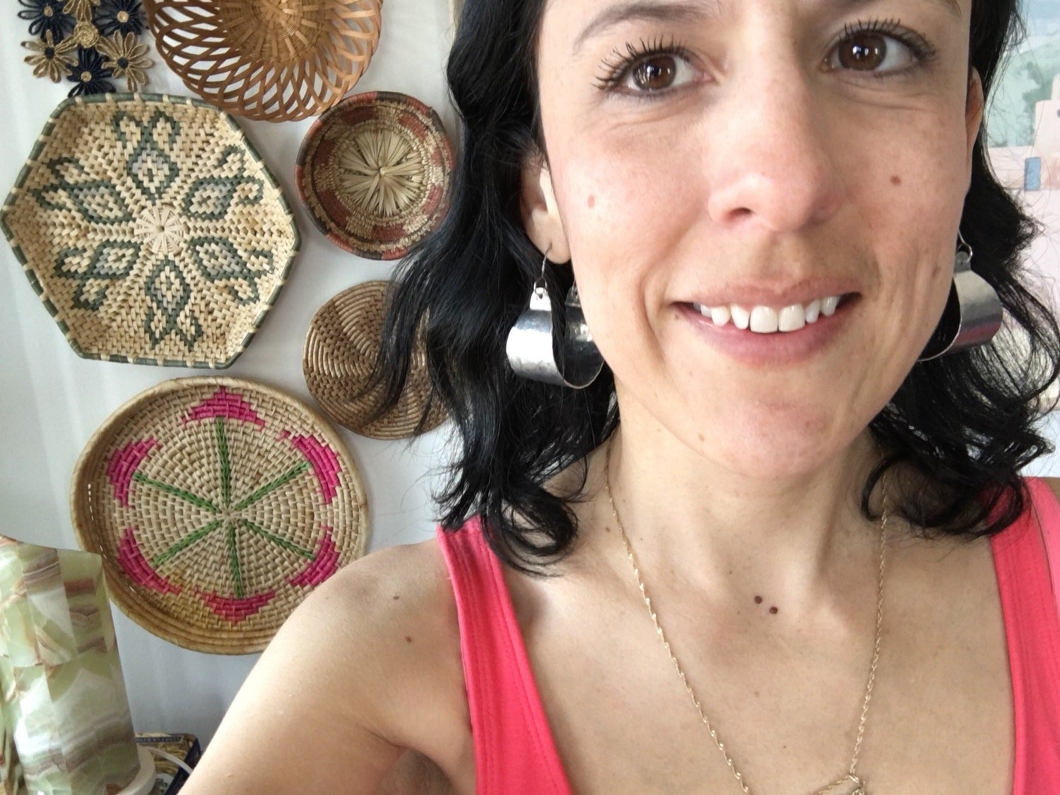 Rustic Hammered Metal Hoop Earrings | Wide Scoop Design - Aware House