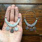 Rustic Hammered Coin Hoop Earrings