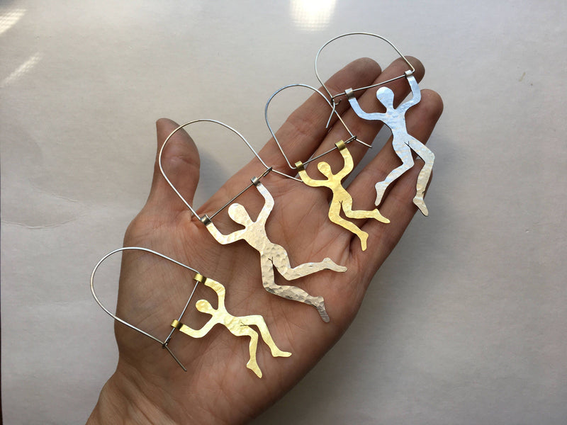 Small Trapeze Artist Hoop Earrings-zoom-
