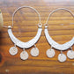 Rustic Hammered Coin Hoop Earrings