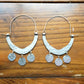 Rustic Hammered Coin Hoop Earrings