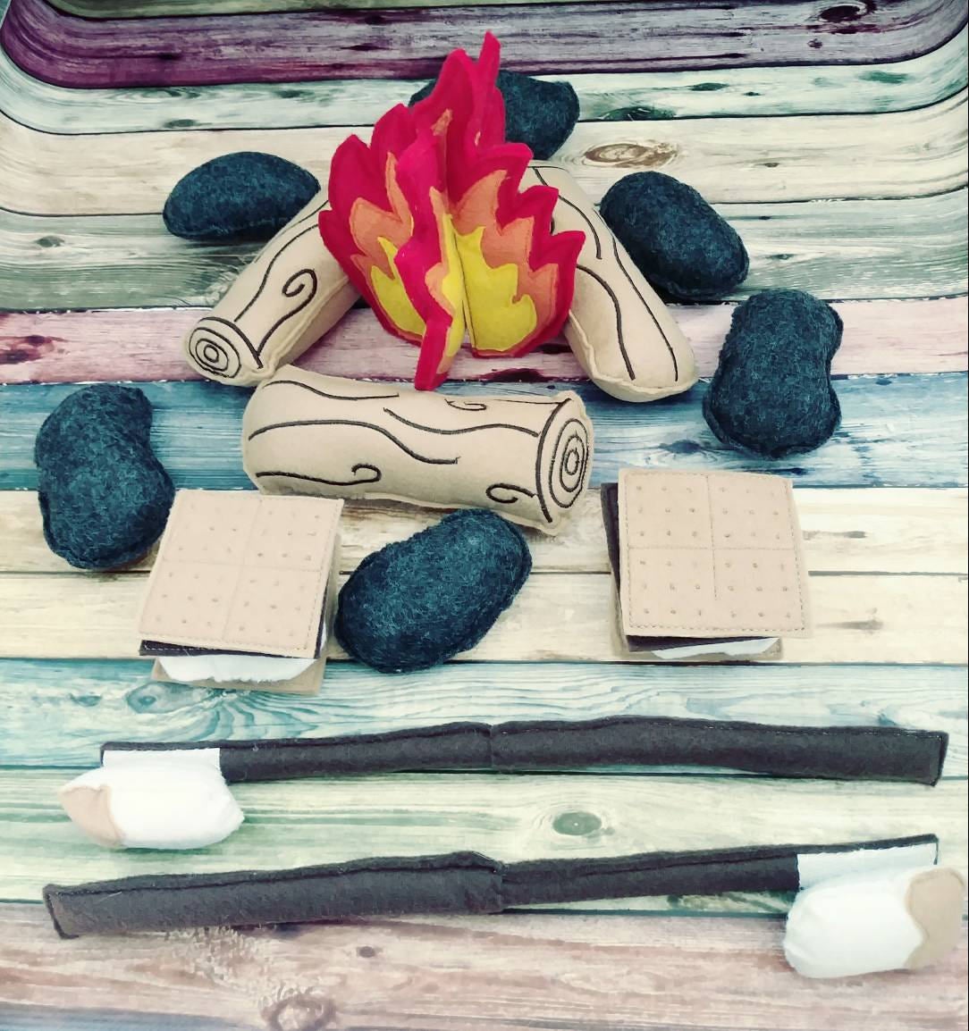 Felt Campfire Play Set | Pretend Camping Toy for Kids - Aware House