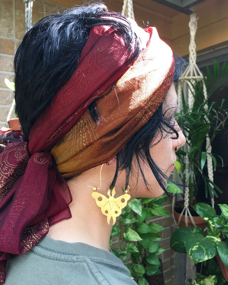Handmade Luna Moth Hoop Earrings-zoom-