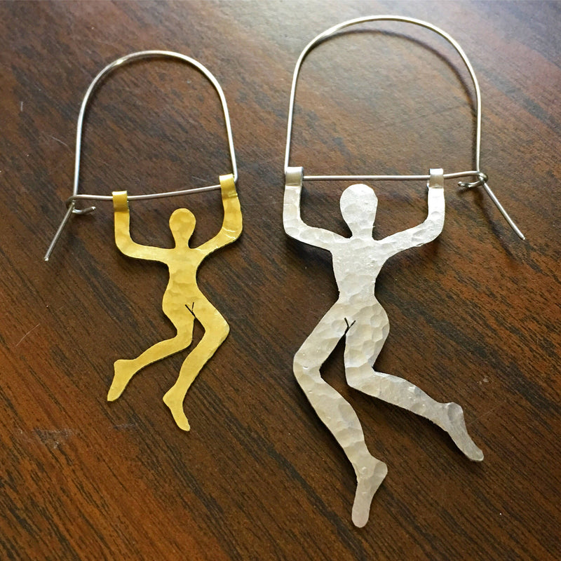 Small Trapeze Artist Hoop Earrings-zoom-