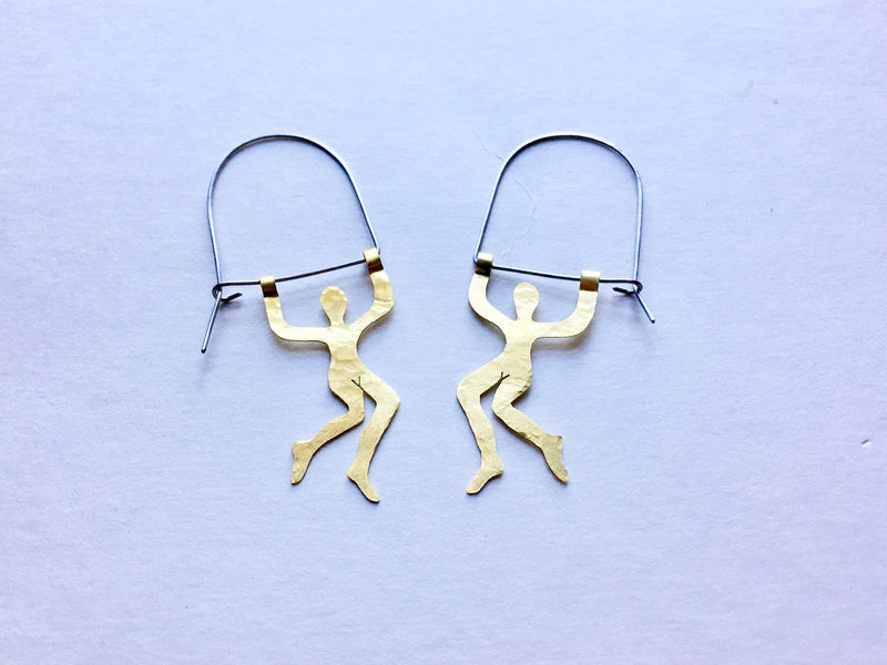 Small Trapeze Artist Hoop Earrings-zoom-