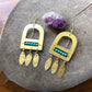 Turquoise & Brass Fringe Earrings