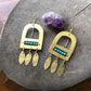 Turquoise & Brass Fringe Earrings