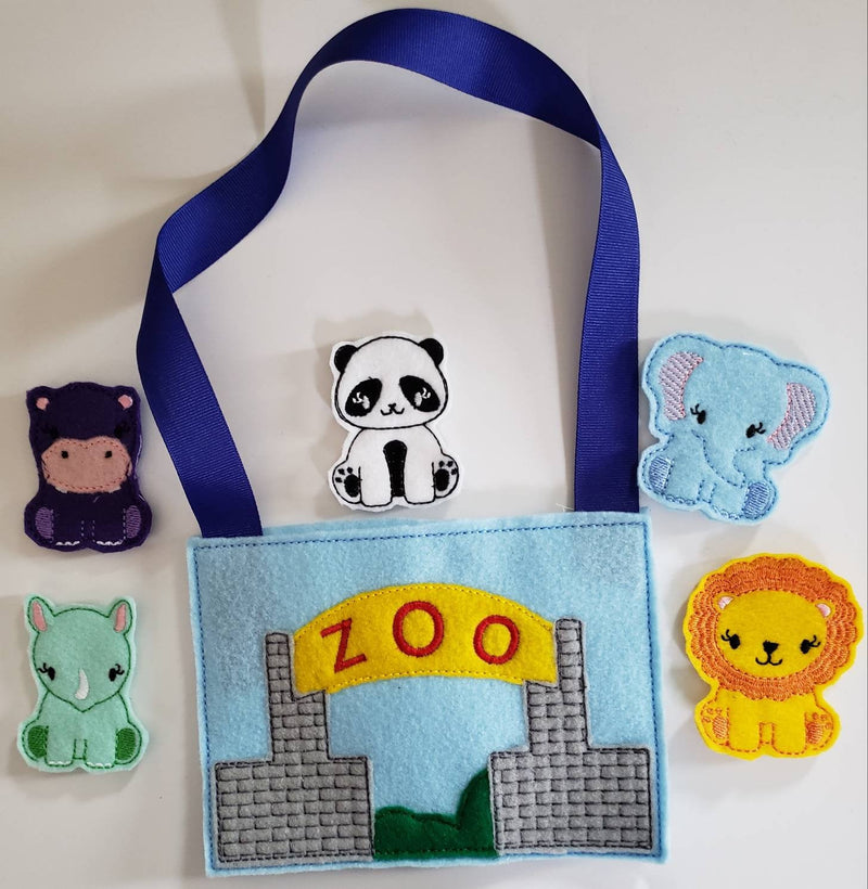 Zoo Animal Finger Puppets | Personalized Busy Bag Set-zoom-