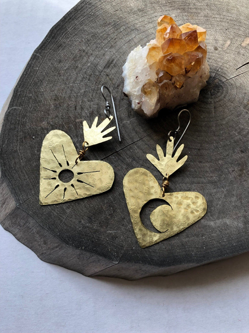 Sacred Heart Celestial Earrings-zoom-