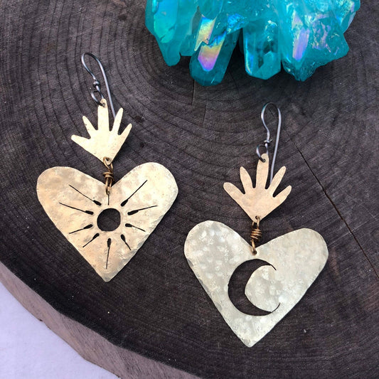 Sacred Heart Celestial Earrings