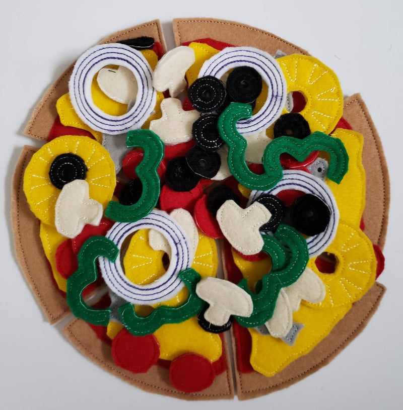 Felt Food Pizza Play Set | Build Your Own Pretend Play Kitchen Toy-zoom-